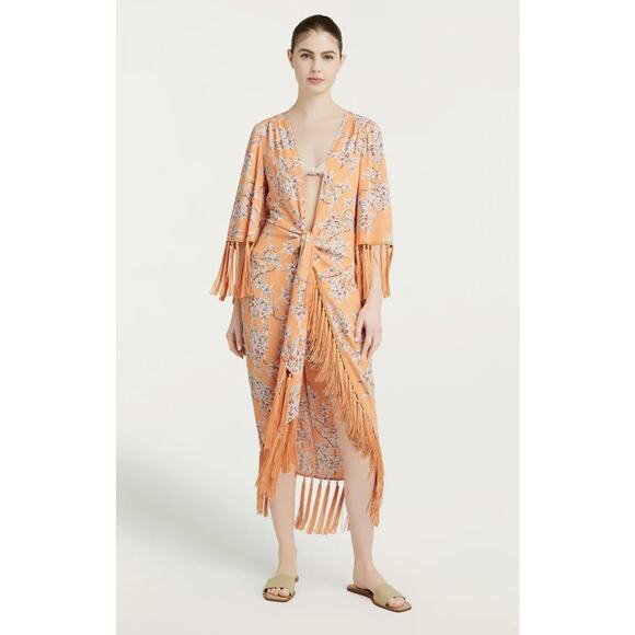 cinq a sept Other - Cinq a Sept Coverup Trailing Orchid Stefe Floral Peach Orange Size XS Small